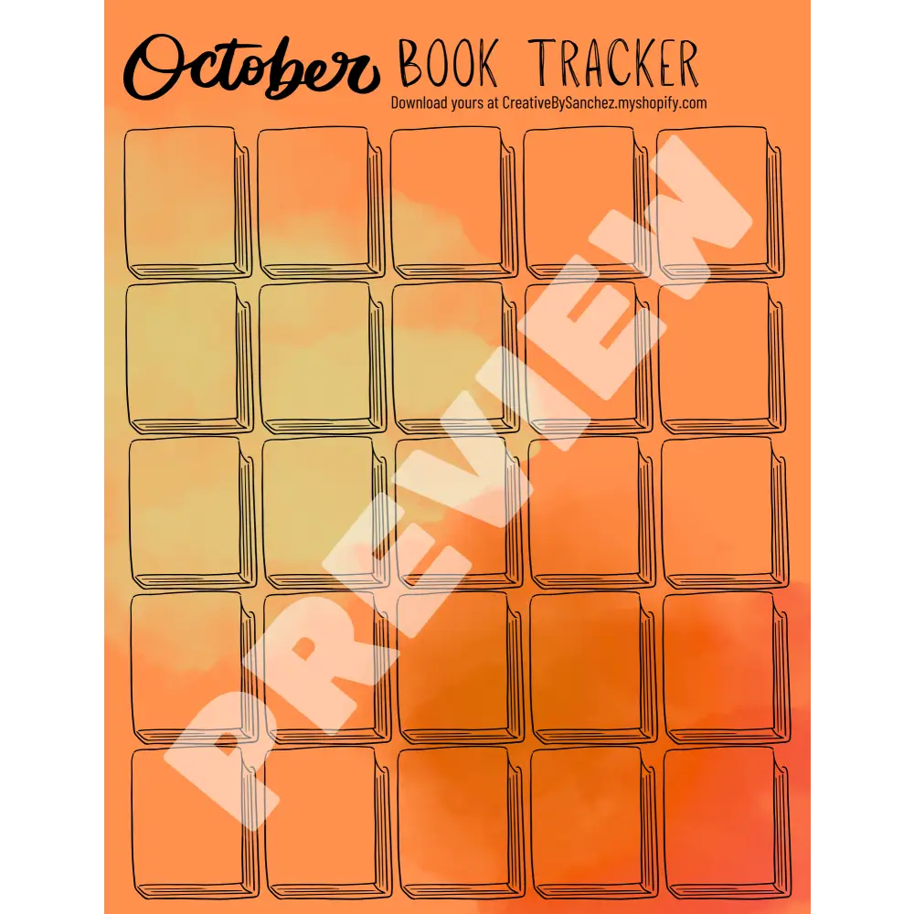 October Book Trackers - 25 Books - Book Tracker