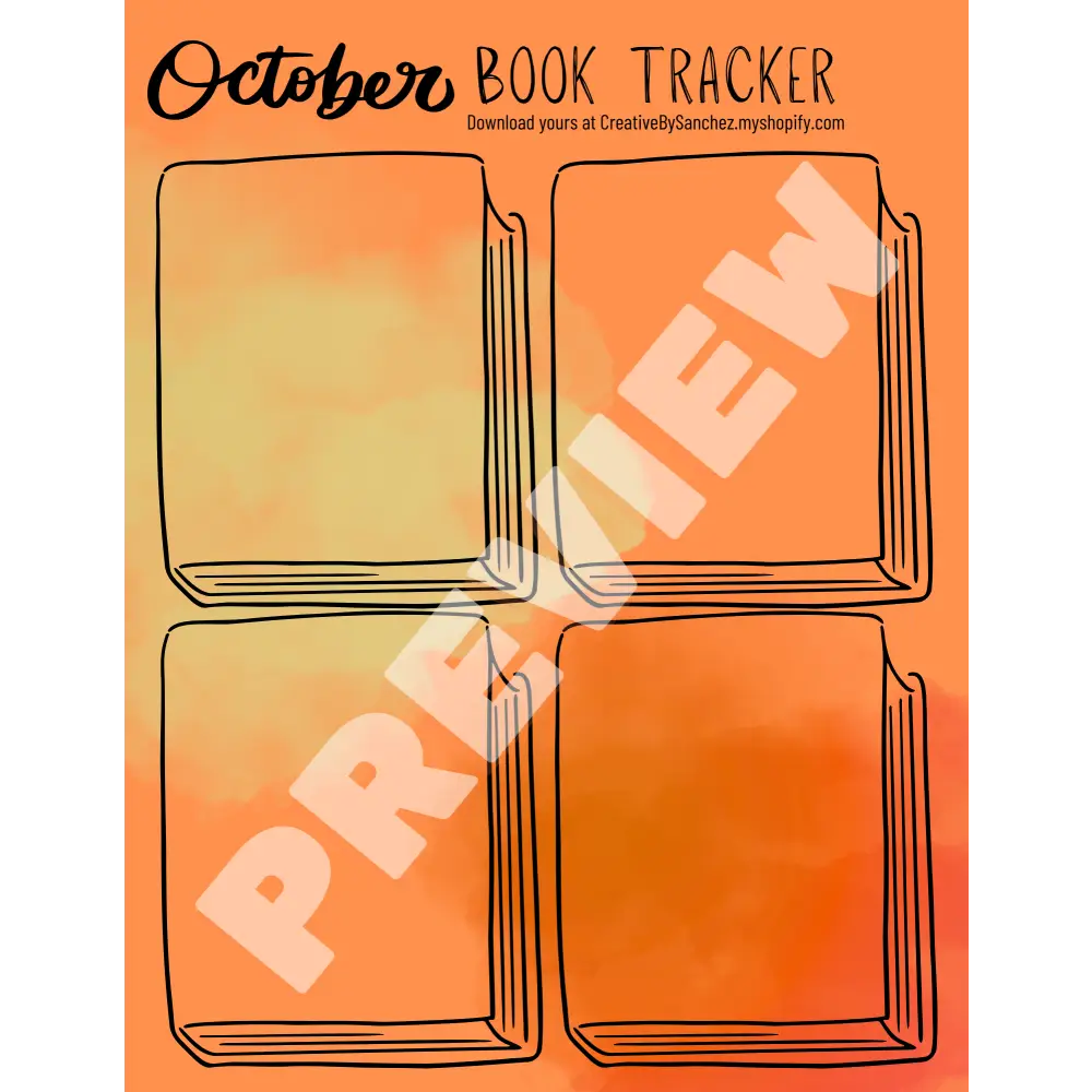 October Book Trackers - 4 Books - Book Tracker