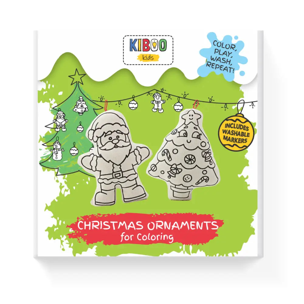 Ornaments for Coloring Santa Klaus and Tree Holidays