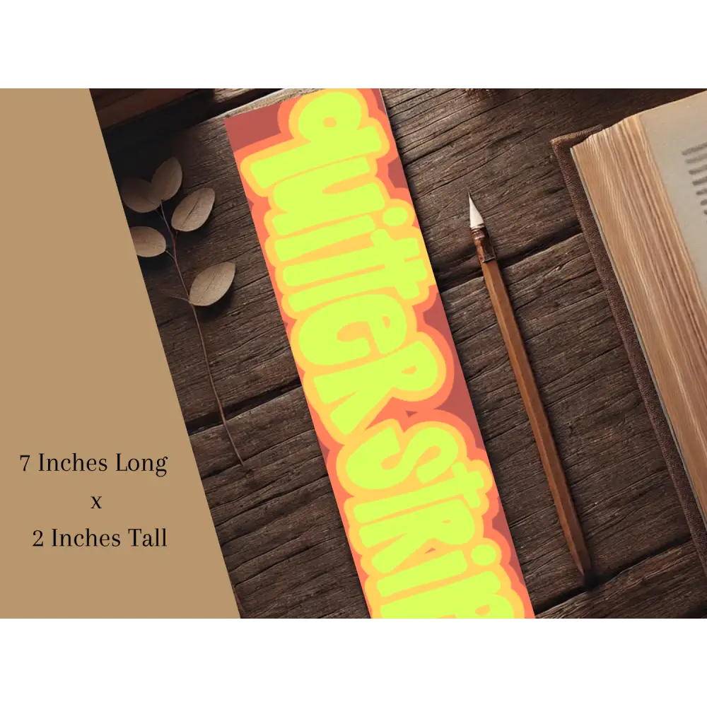 Quitter Strip Bookmark – Retro Orange Design | Hand Drawn Bookish Gift | Funny Reading Accessory | Laminated Bookmark