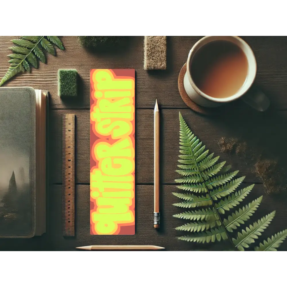 Quitter Strip Bookmark – Retro Orange Design | Hand Drawn Bookish Gift | Funny Reading Accessory | Laminated Bookmark