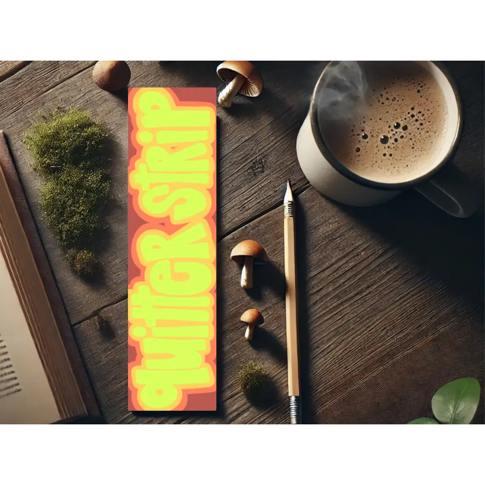 Quitter Strip Bookmark – Retro Orange Design | Hand Drawn Bookish Gift | Funny Reading Accessory | Laminated Bookmark