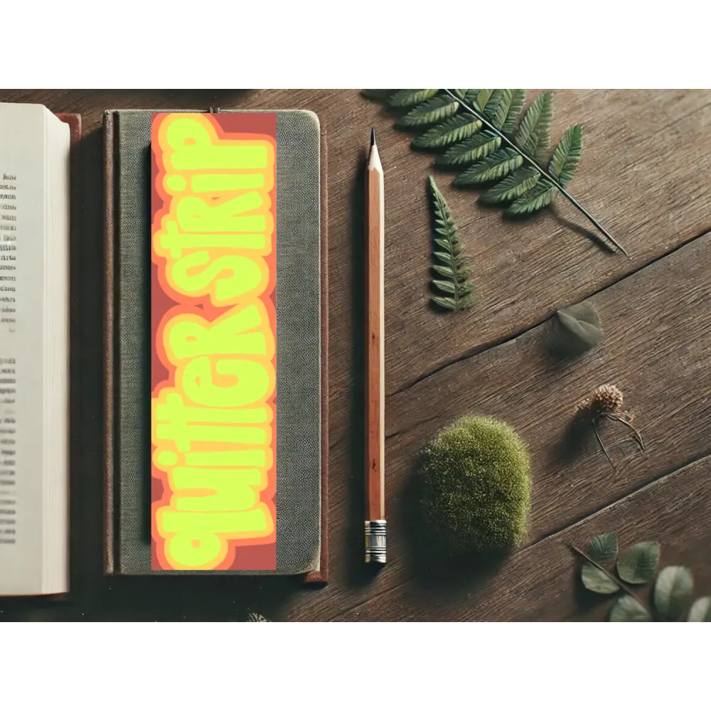 Quitter Strip Bookmark – Retro Orange Design | Hand Drawn Bookish Gift | Funny Reading Accessory | Laminated Bookmark