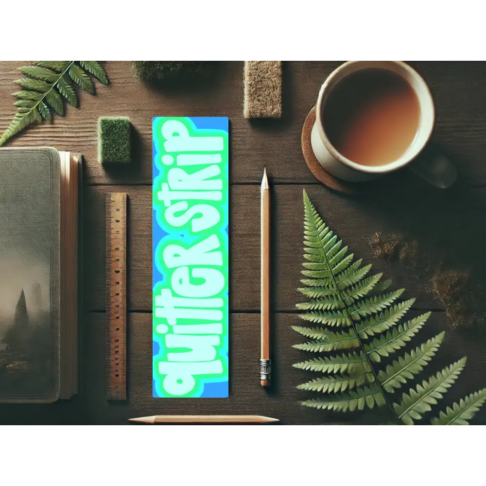 Quitter Strip Bookmark – Retro Teal Design | Hand Drawn Bookish Gift | Funny Reading Accessory | Laminated Bookmark