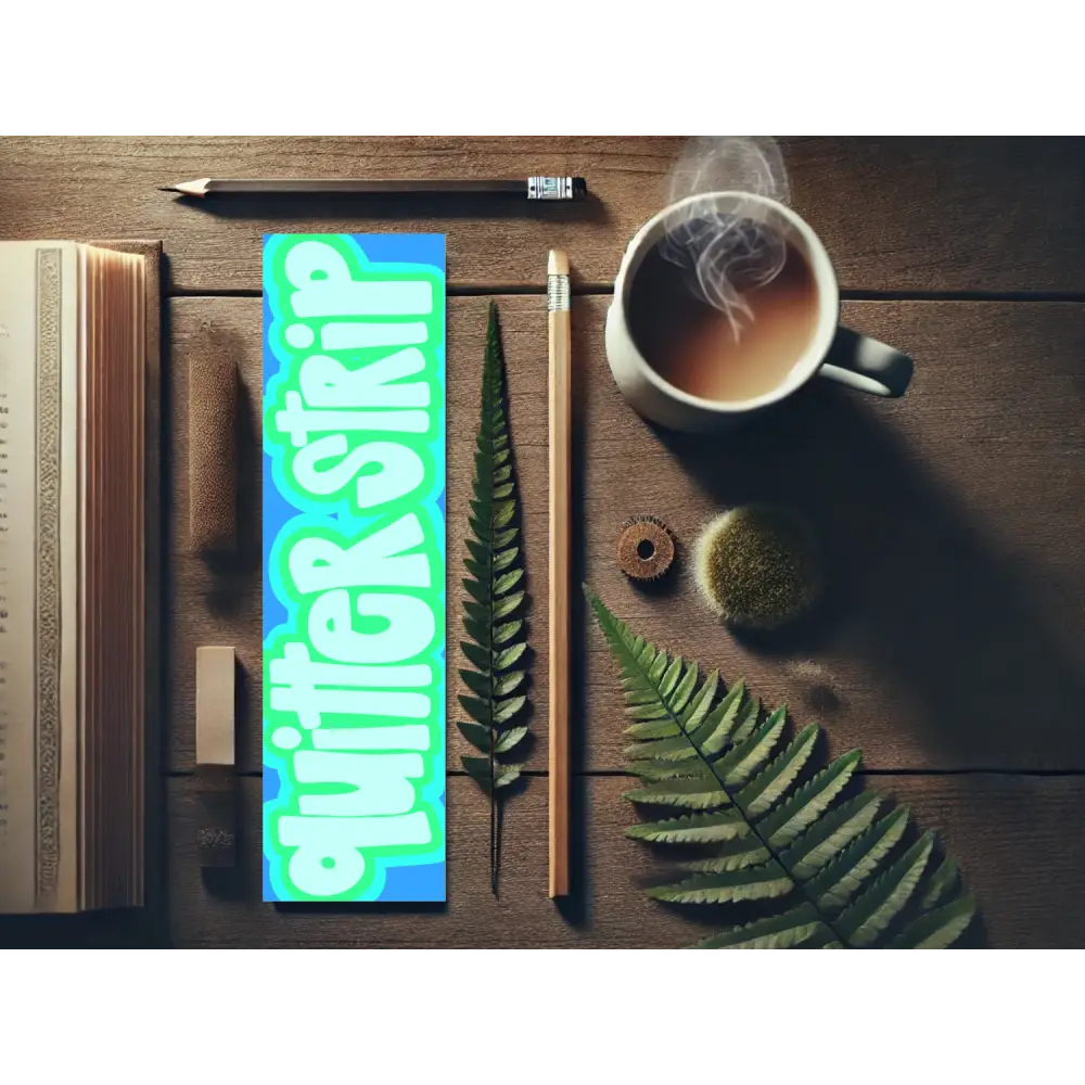 Quitter Strip Bookmark – Retro Teal Design | Hand Drawn Bookish Gift | Funny Reading Accessory | Laminated Bookmark