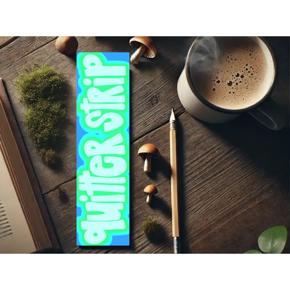 Quitter Strip Bookmark – Retro Teal Design | Hand Drawn Bookish Gift | Funny Reading Accessory | Laminated Bookmark