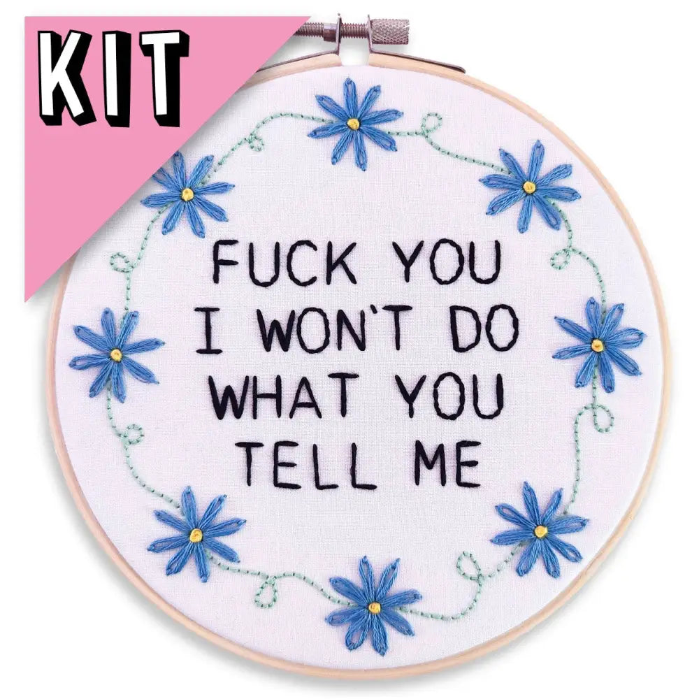 RATM Embroidery Kit Fuck you I won’t do what you tell Kits