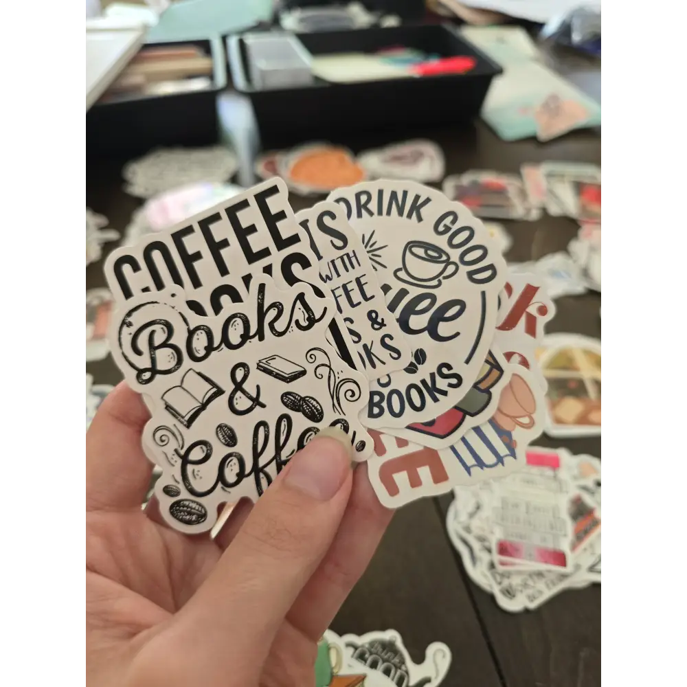 Reading Sticker Pack 15 Stickers in one Pack - Coffee - Accessories