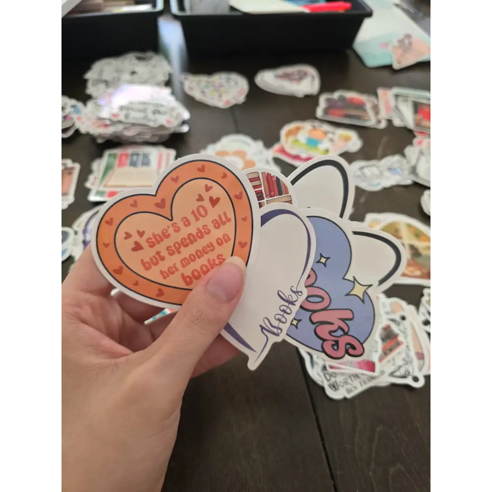 Reading Sticker Pack 15 Stickers in one Pack - Hearts - Accessories