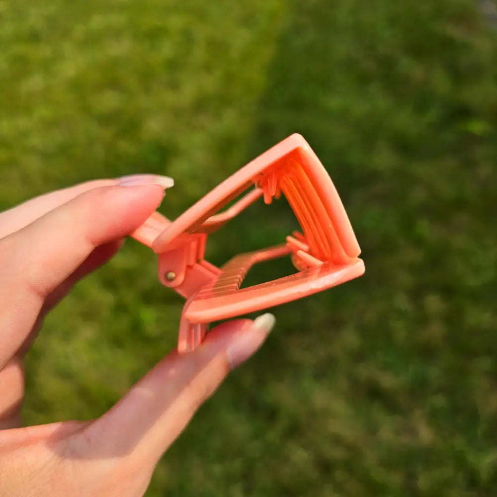 Salmon Pink Hair Claw Clip (Solid & Patterned) - Hair Accessories