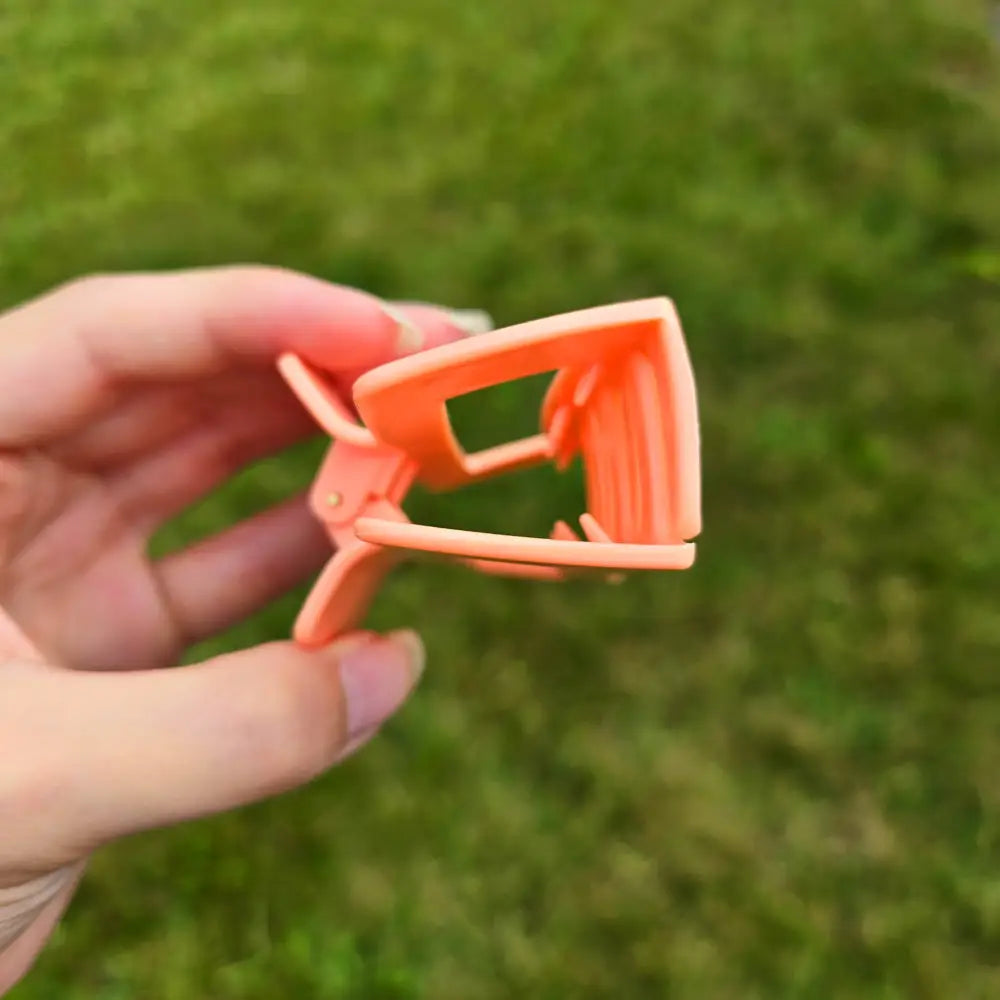 Salmon Pink Hair Claw Clip (Solid & Patterned) - Hair Accessories