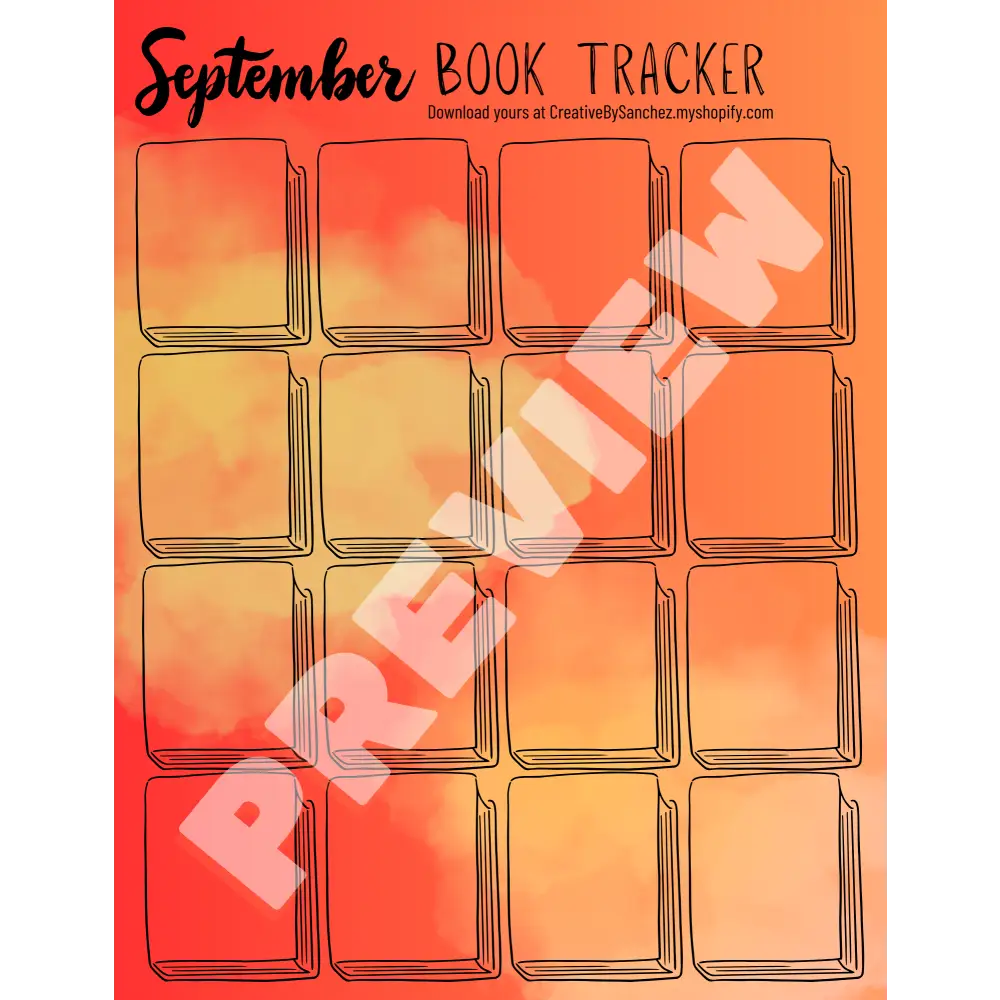 September Book Trackers - 16 Books - Book Tracker
