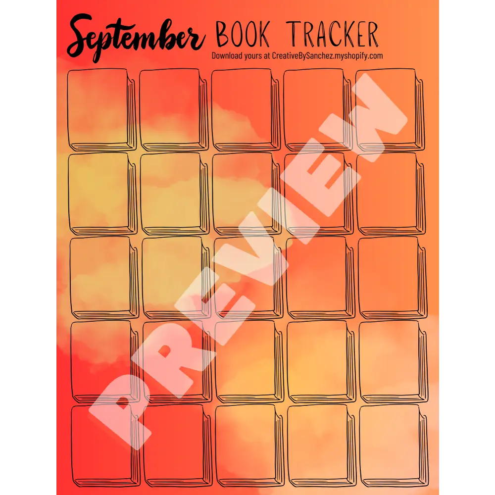 September Book Trackers - 25 Books - Book Tracker