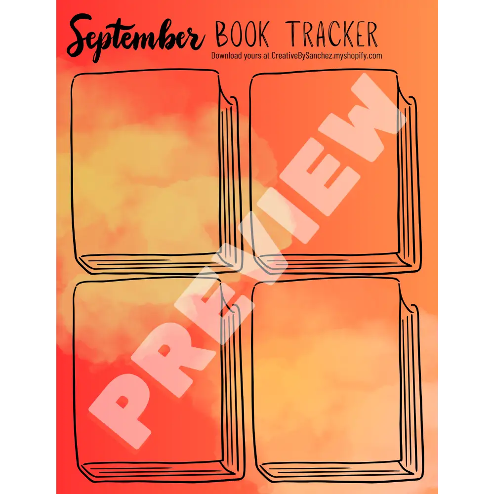 September Book Trackers - 4 Books - Book Tracker