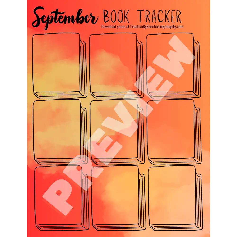 September Book Trackers - 9 Books - Book Tracker