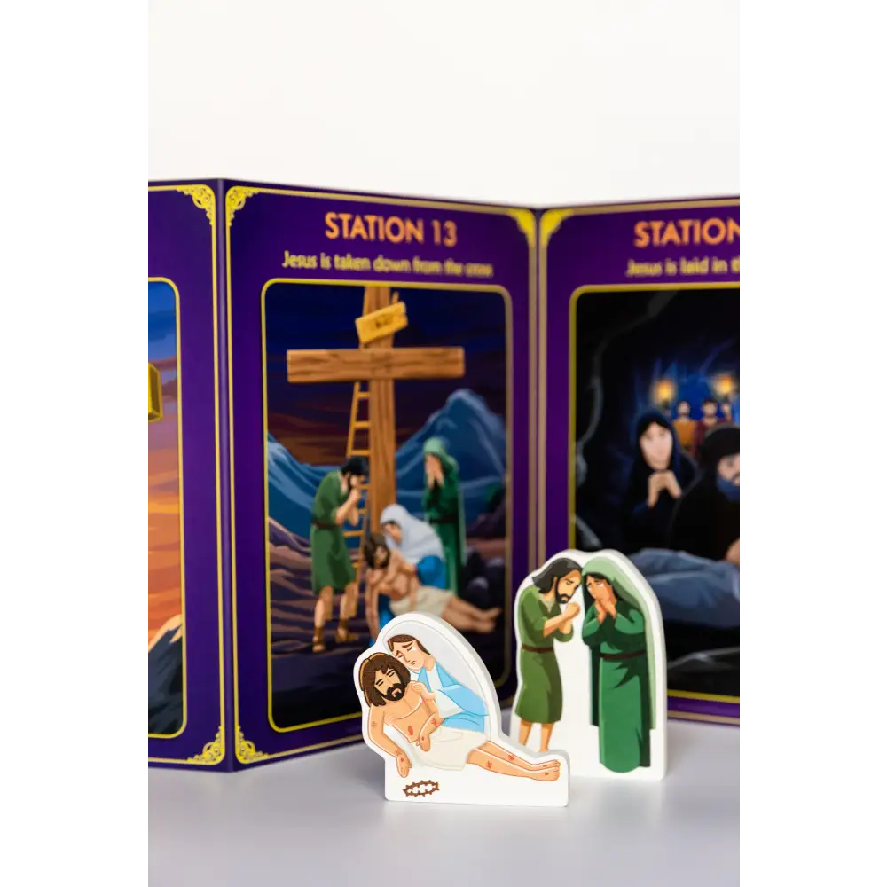 Stations of the Cross Pray & Play Set By Saintly Heart & Brother Francis Toys Wood Toys