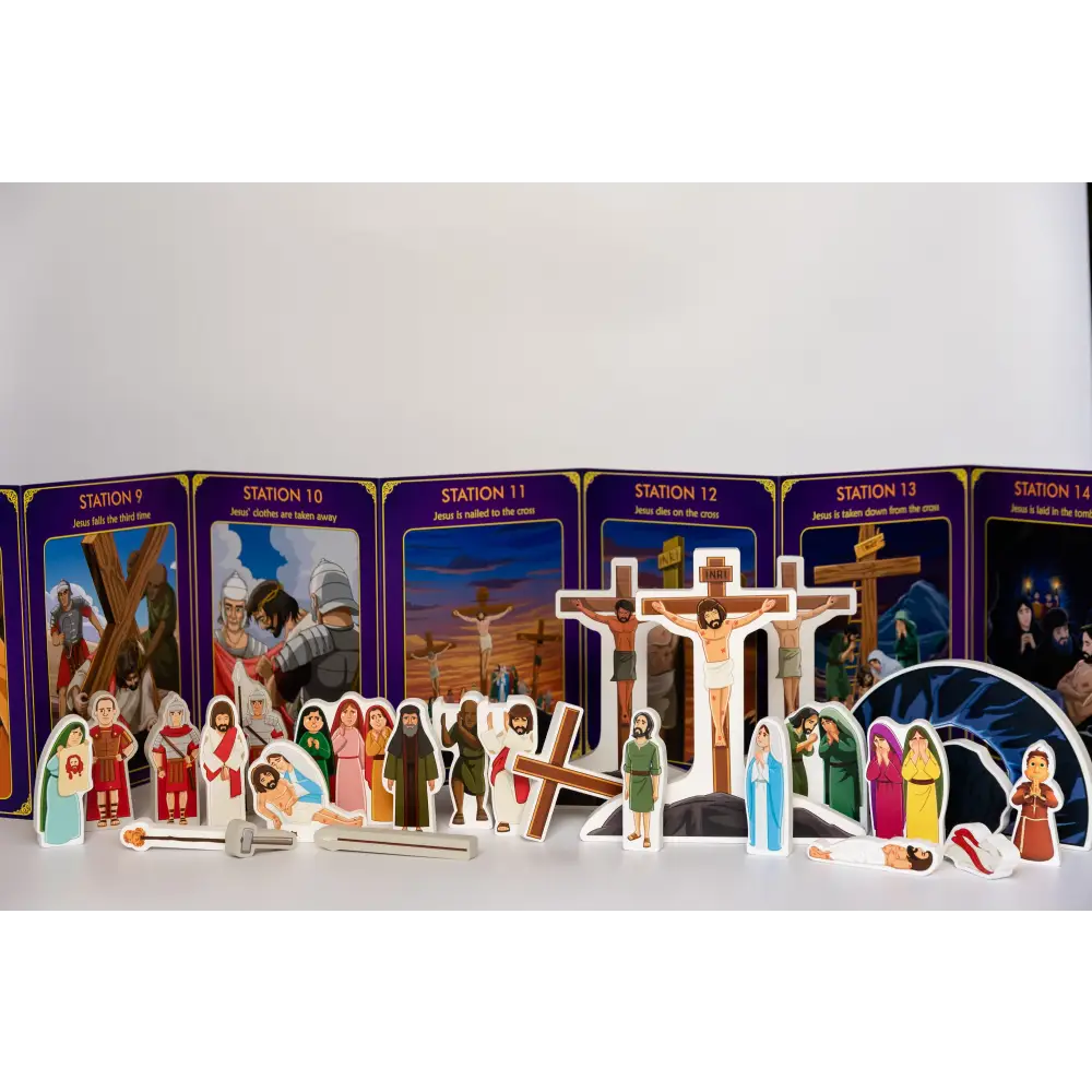 Stations of the Cross Pray & Play Set By Saintly Heart & Brother Francis Toys Wood Toys