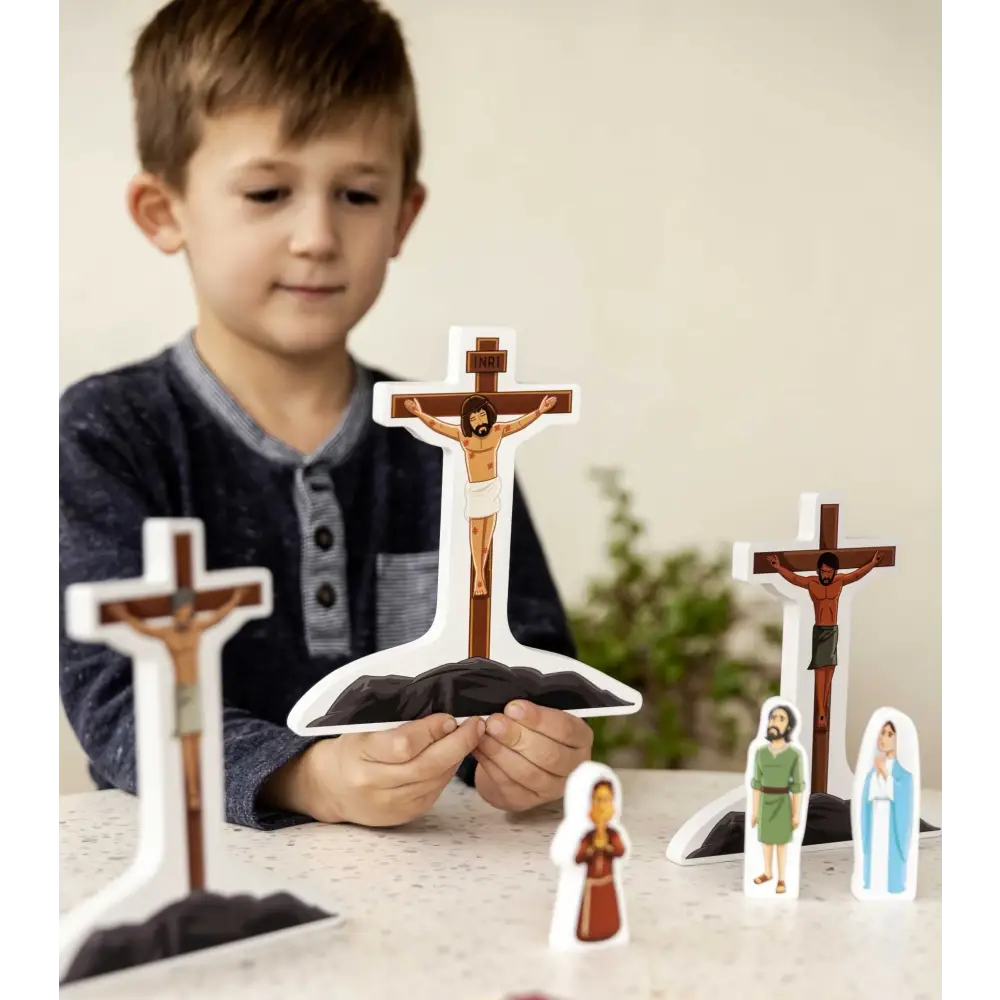 Stations of the Cross Pray & Play Set By Saintly Heart & Brother Francis Toys Wood Toys
