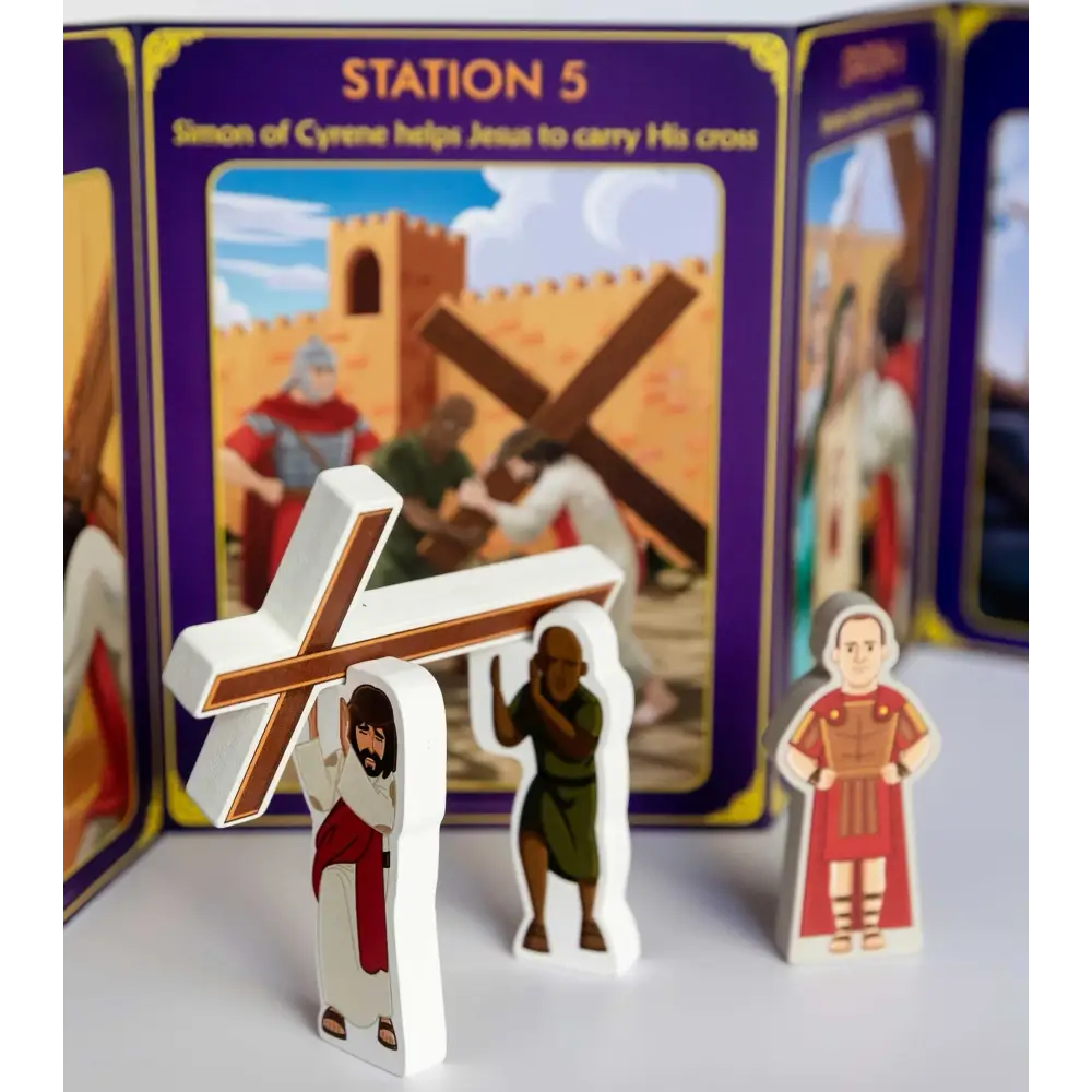 Stations of the Cross Pray & Play Set By Saintly Heart & Brother Francis Toys Wood Toys