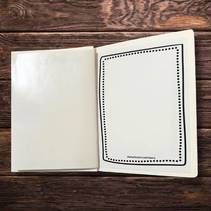 Sticker Collection Booklet | Reusable Sticker Release Paper | Eco Friendly | 10 Pages (Front & Back) | 4.25” x 5.25”