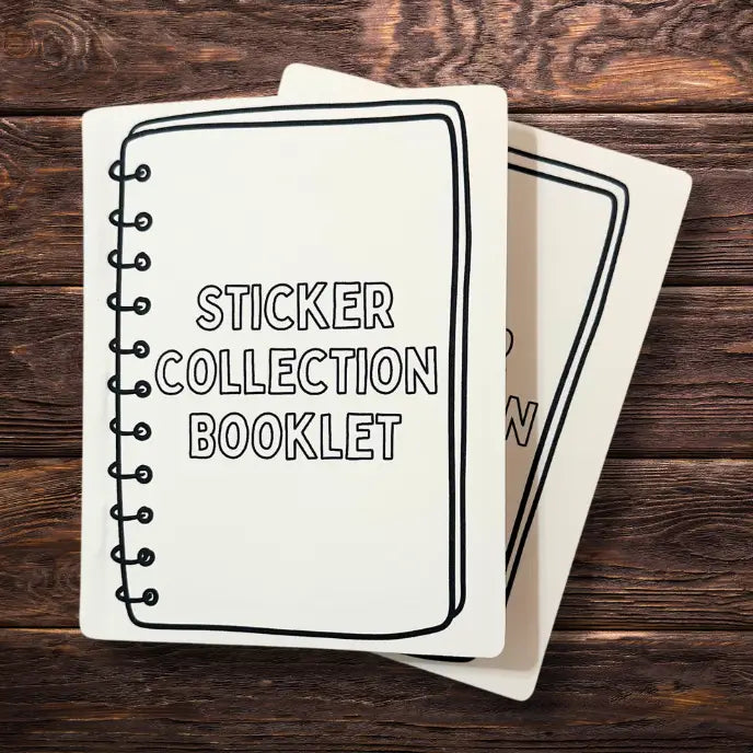 Sticker Collection Booklet | Reusable Sticker Release Paper | Eco Friendly | 10 Pages (Front & Back) | 4.25” x 5.25” 1