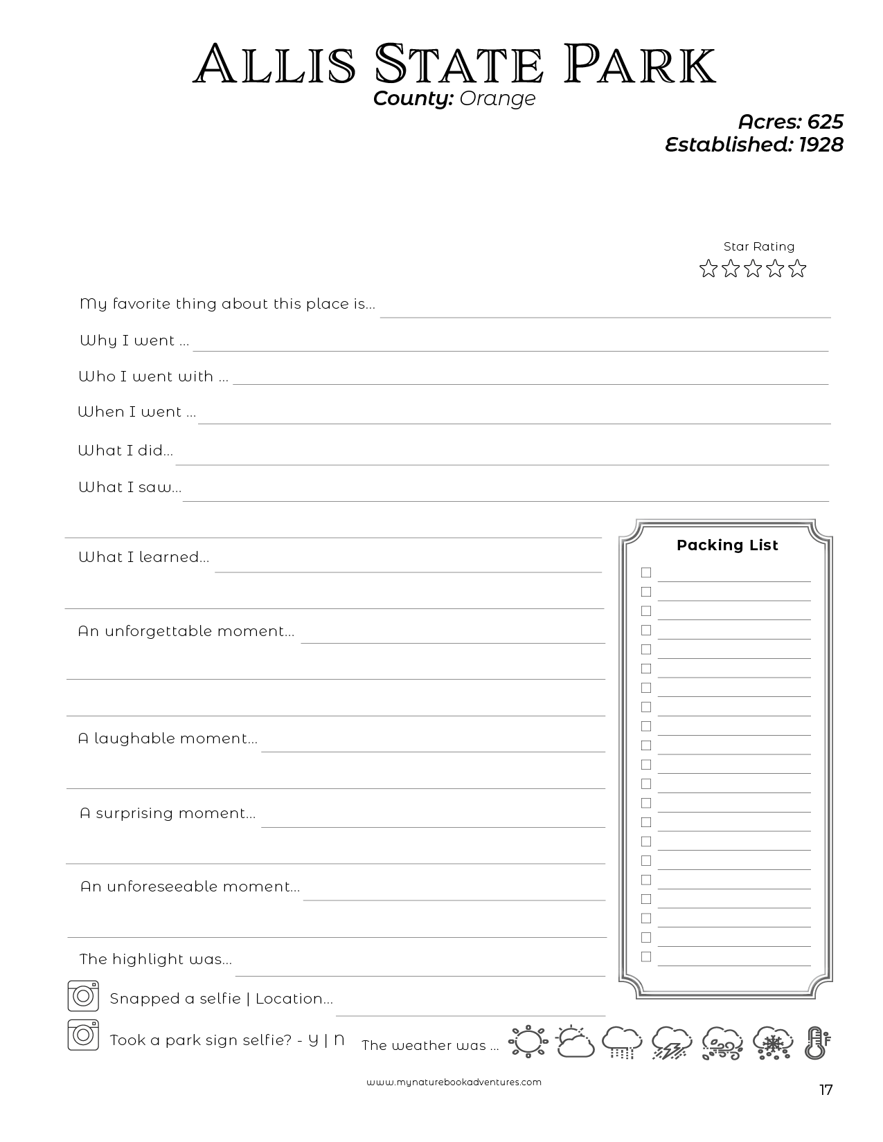 Vermont State Parks - Adventure Planning Journal