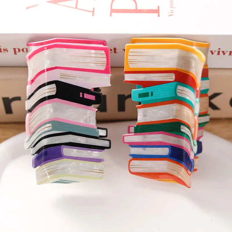 Women’s Bookish Acrylic Claw Clip - Hair Accessories