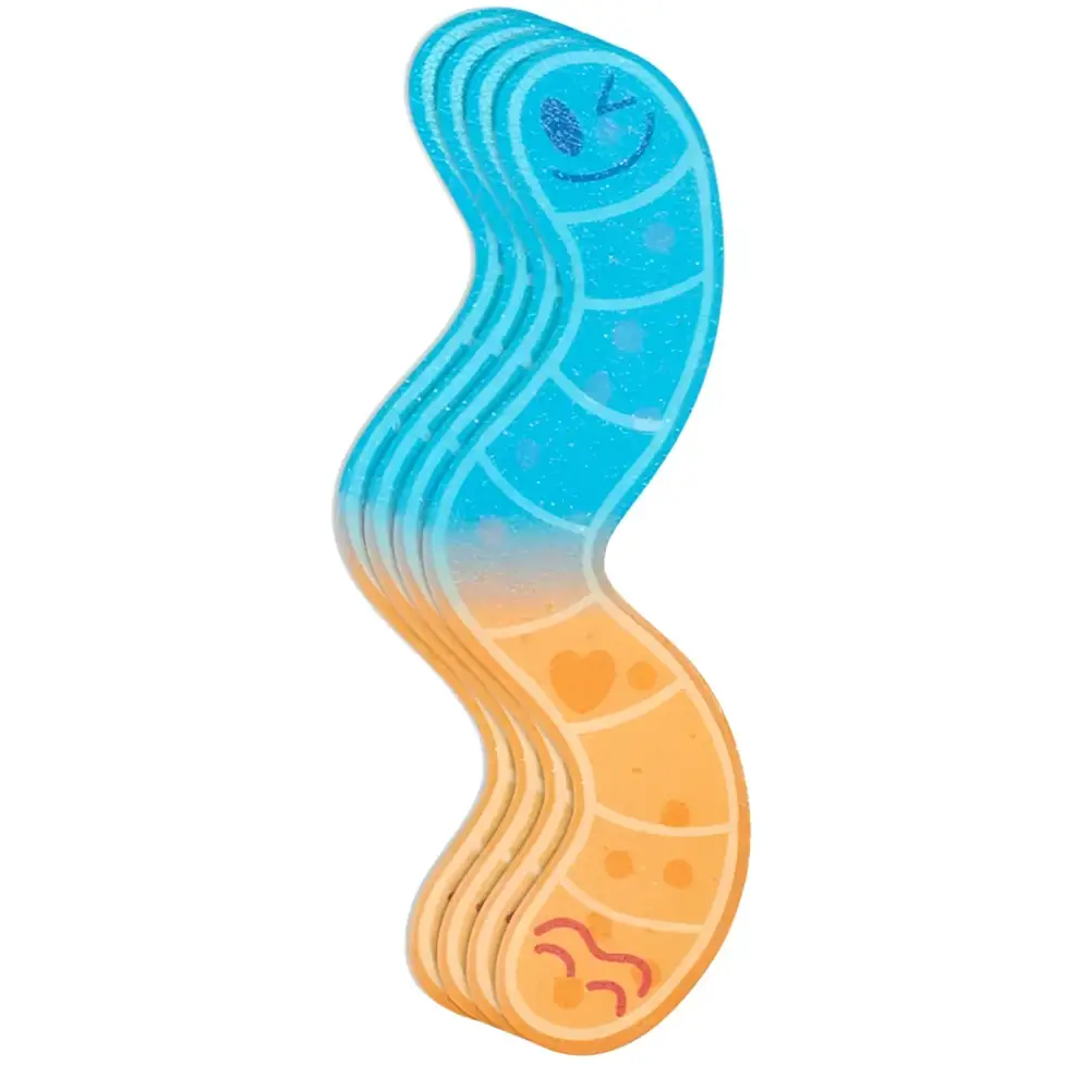 Wormy Bookmarks - Blue/Orange - Bookmark