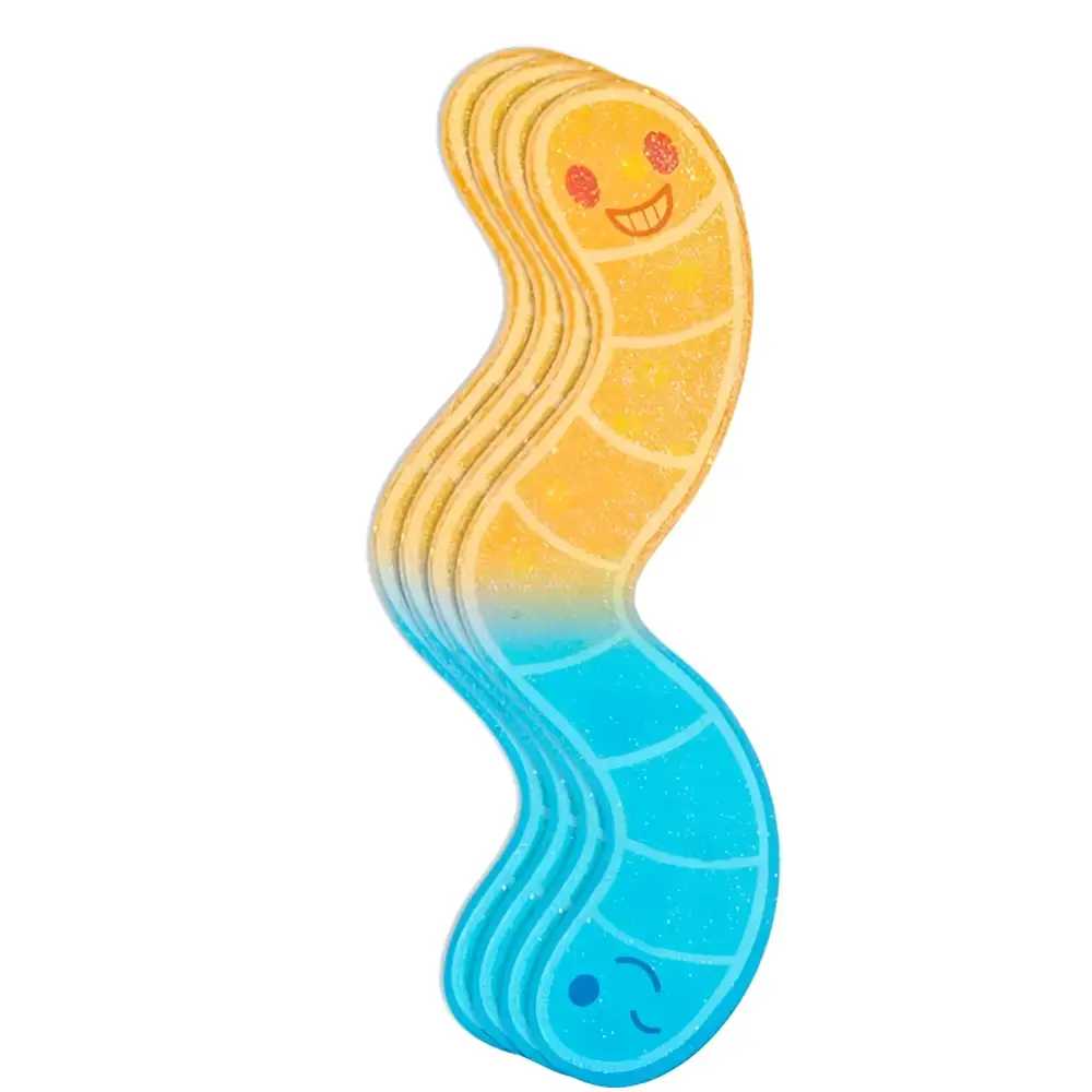 Wormy Bookmarks - Orange/Blue - Bookmark