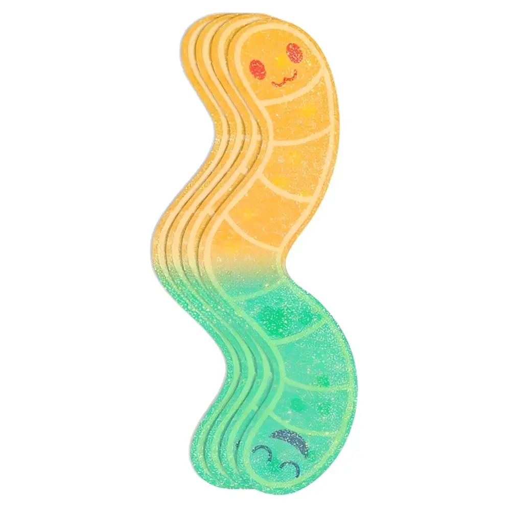 Wormy Bookmarks - Orange/Green - Bookmark