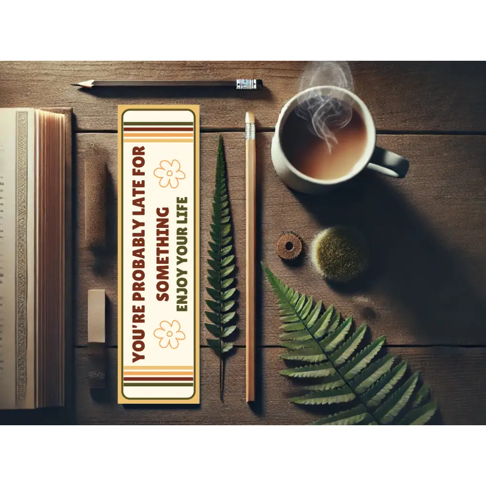 You’re Probably Late for Something Bookmark | Wholesome Bookish Gift | Inspirational Reading | Laminated Bookmark