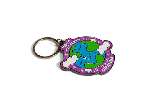 Enamel Keychain  Earth Plush Toy Funny Cute Gift Stuffed
