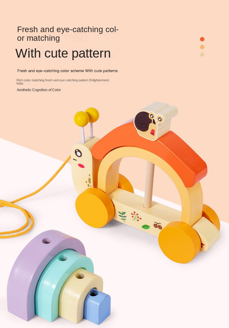 Wooden children’s rainbow snail