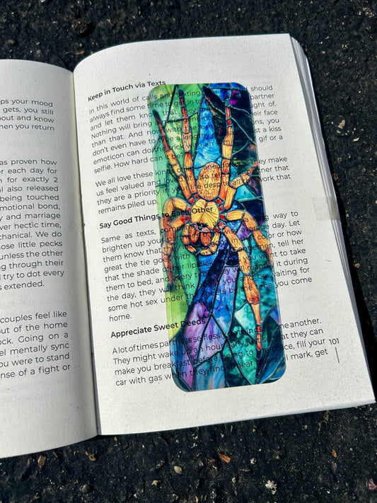 Tarantula Lover Bookmark – Unique Tarantula Gift, Creepy & Cute - Stained Glass Transparent Bookmark