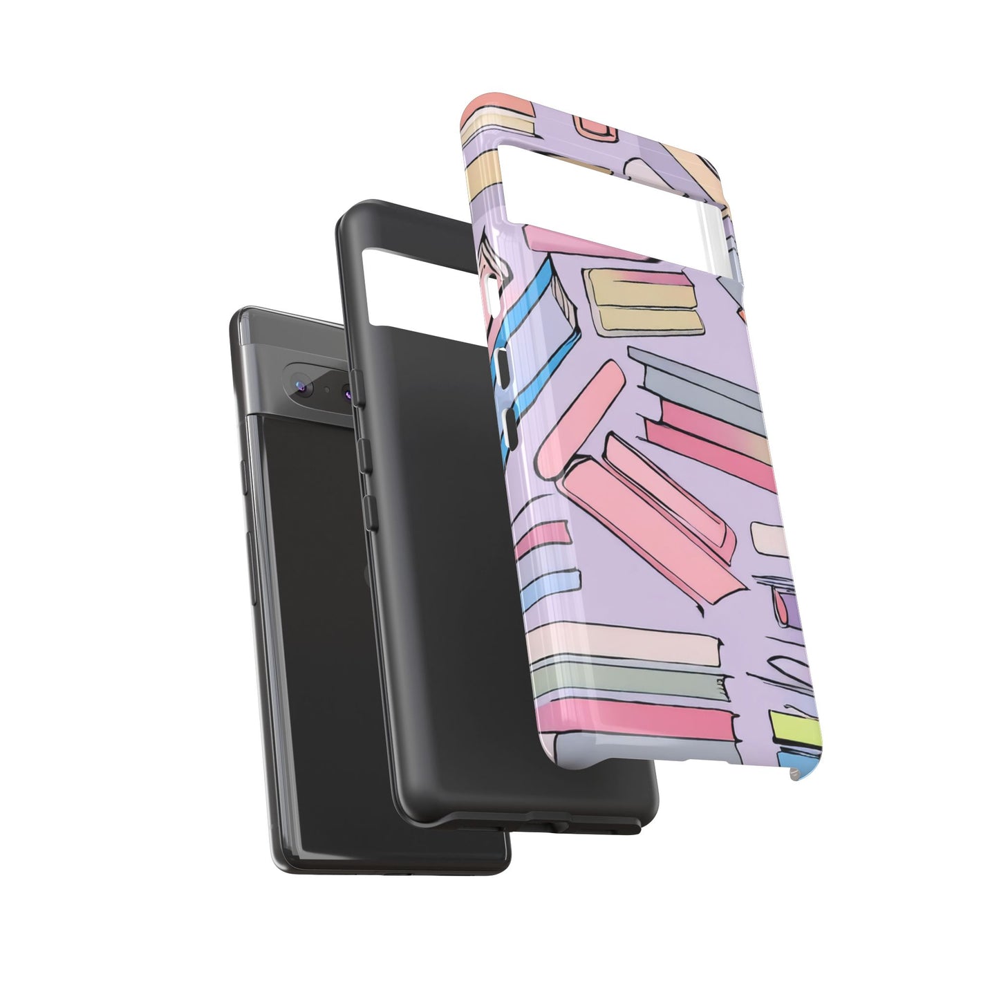 Books Pattern Tough Cases for Most Phone Types