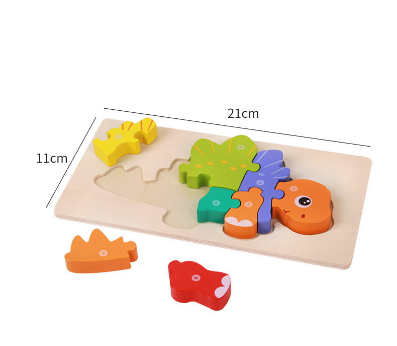 Wooden Three dimensional Dinosaur Puzzle