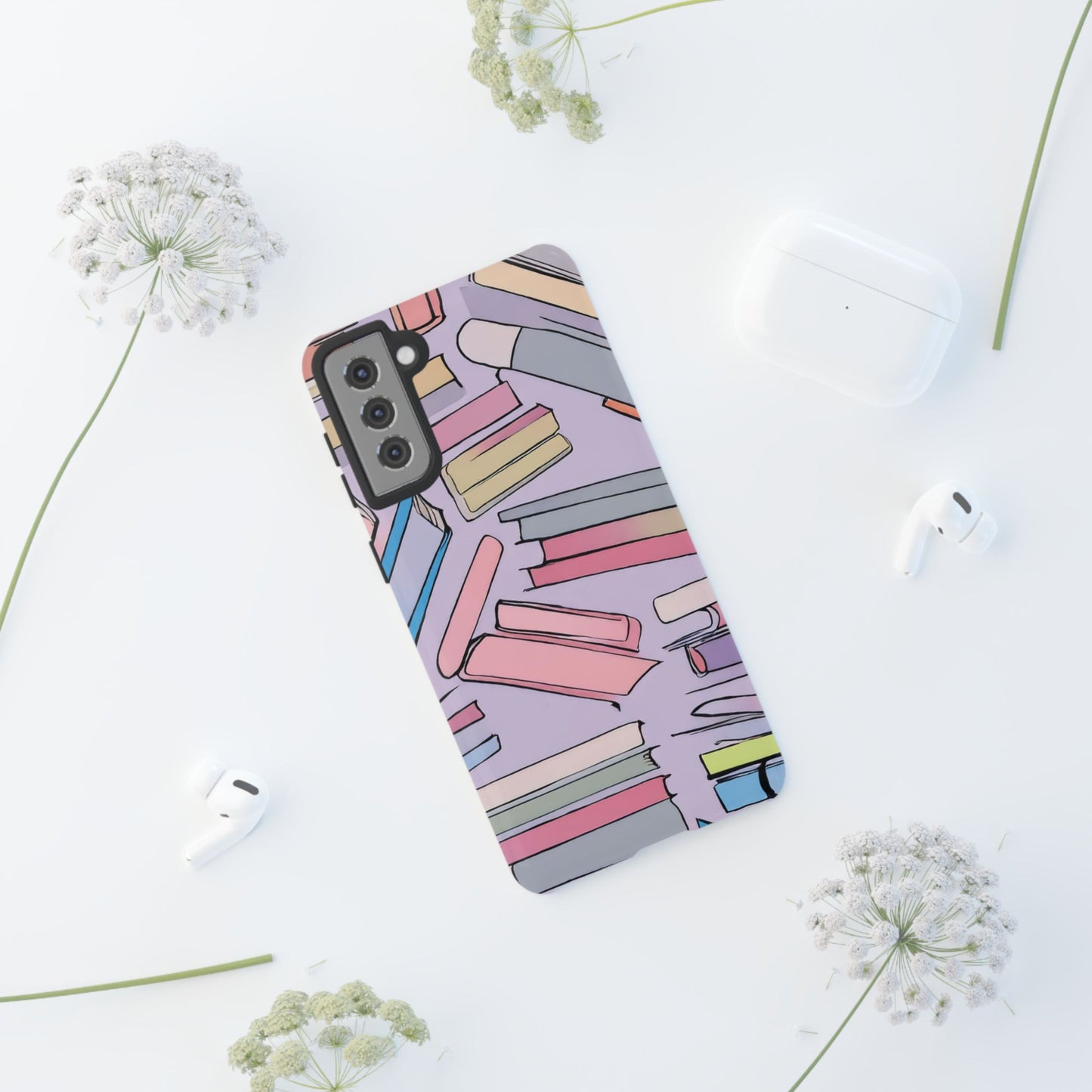 Books Pattern Tough Cases for Most Phone Types