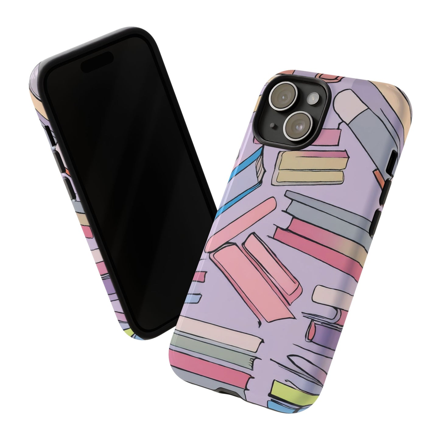 Books Pattern Tough Cases for Most Phone Types