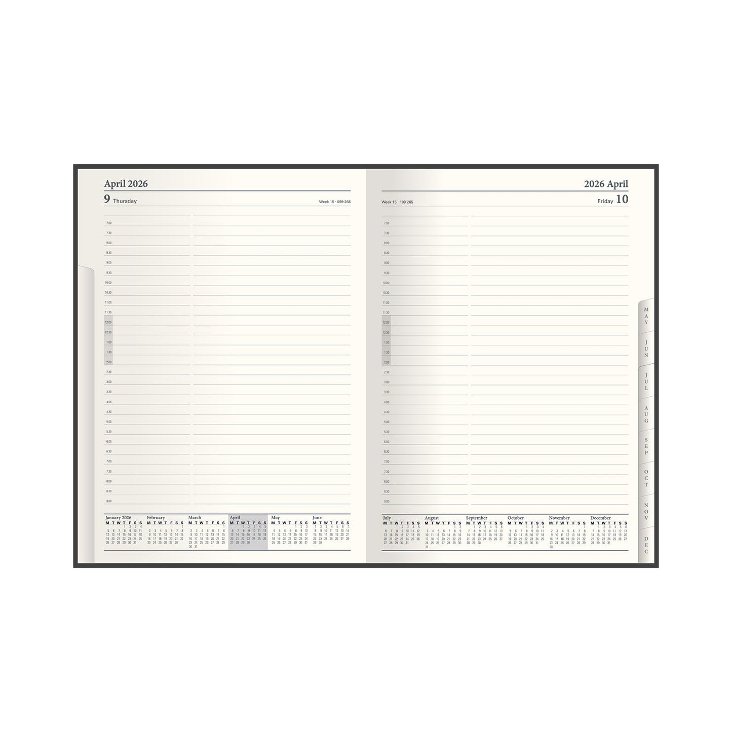Classic - Manager - Day-To-Page - Diary - 2026 Calendar Year Planner