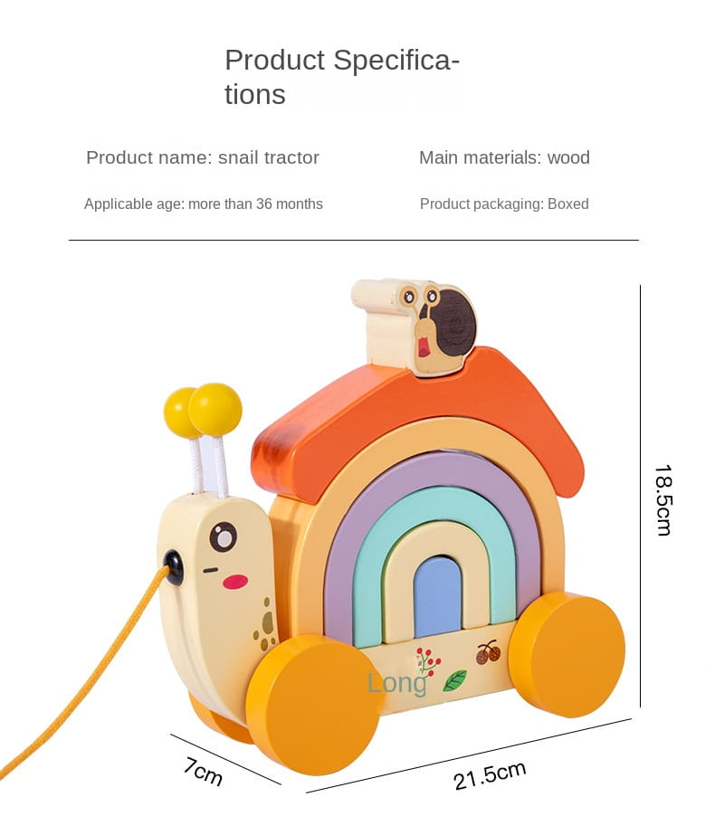 Wooden children’s rainbow snail