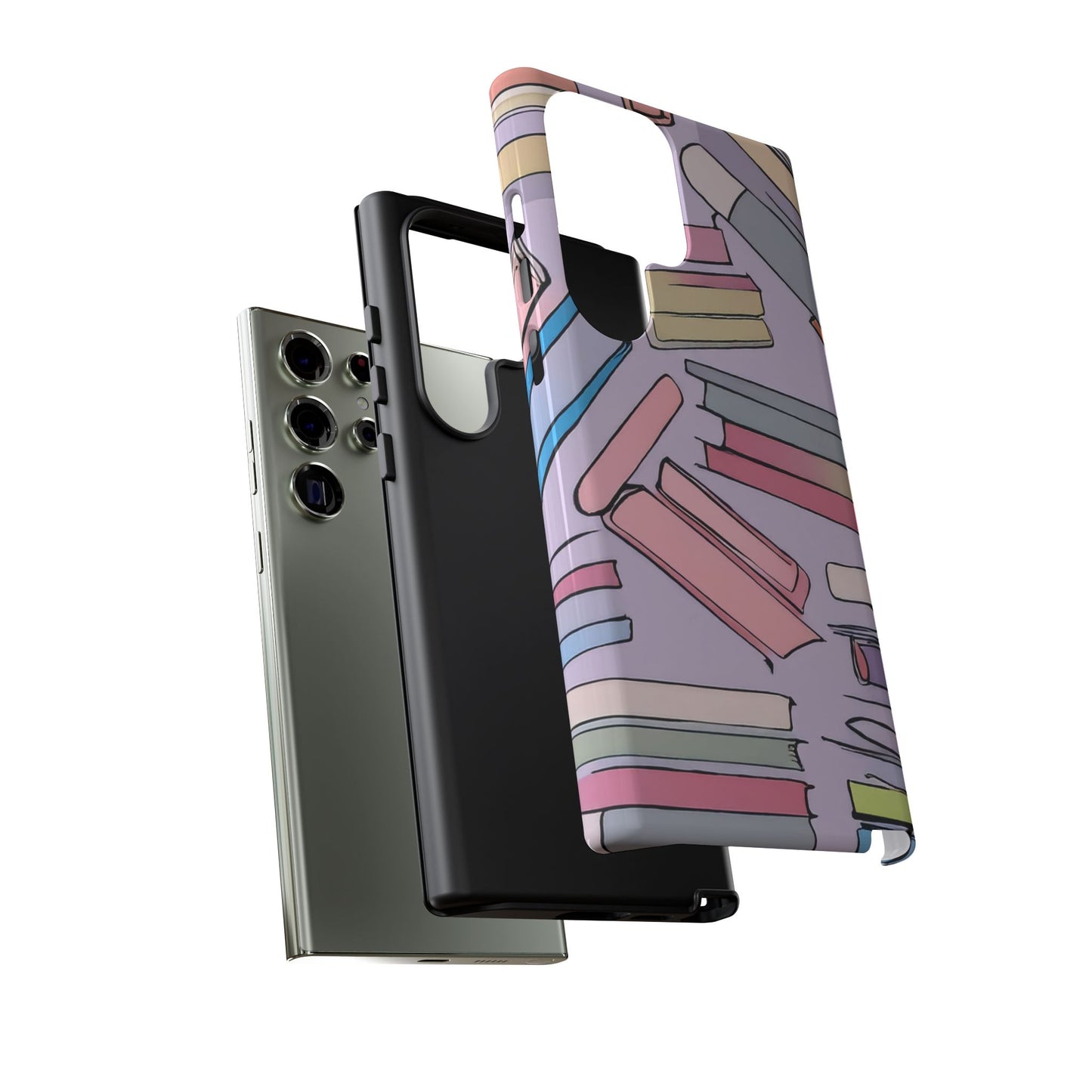 Books Pattern Tough Cases for Most Phone Types