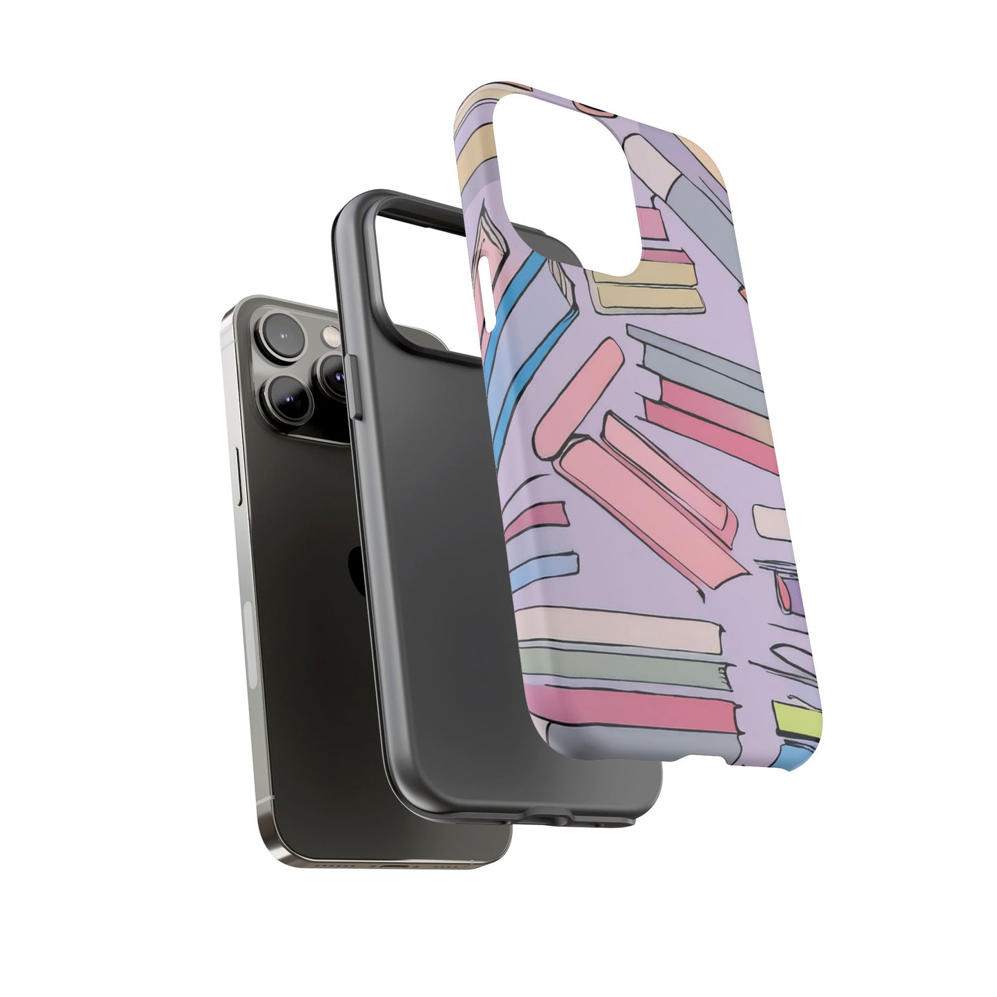 Books Pattern Tough Cases for Most Phone Types