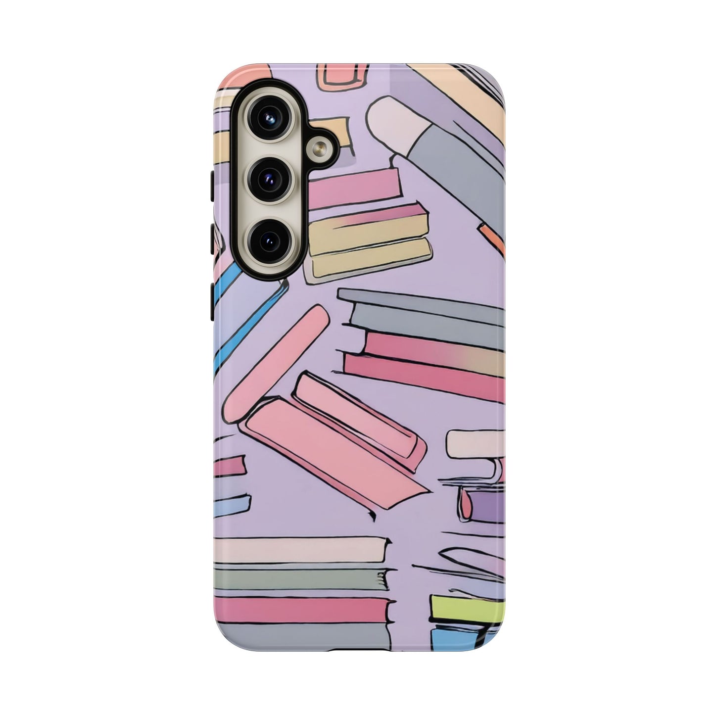 Books Pattern Tough Cases for Most Phone Types