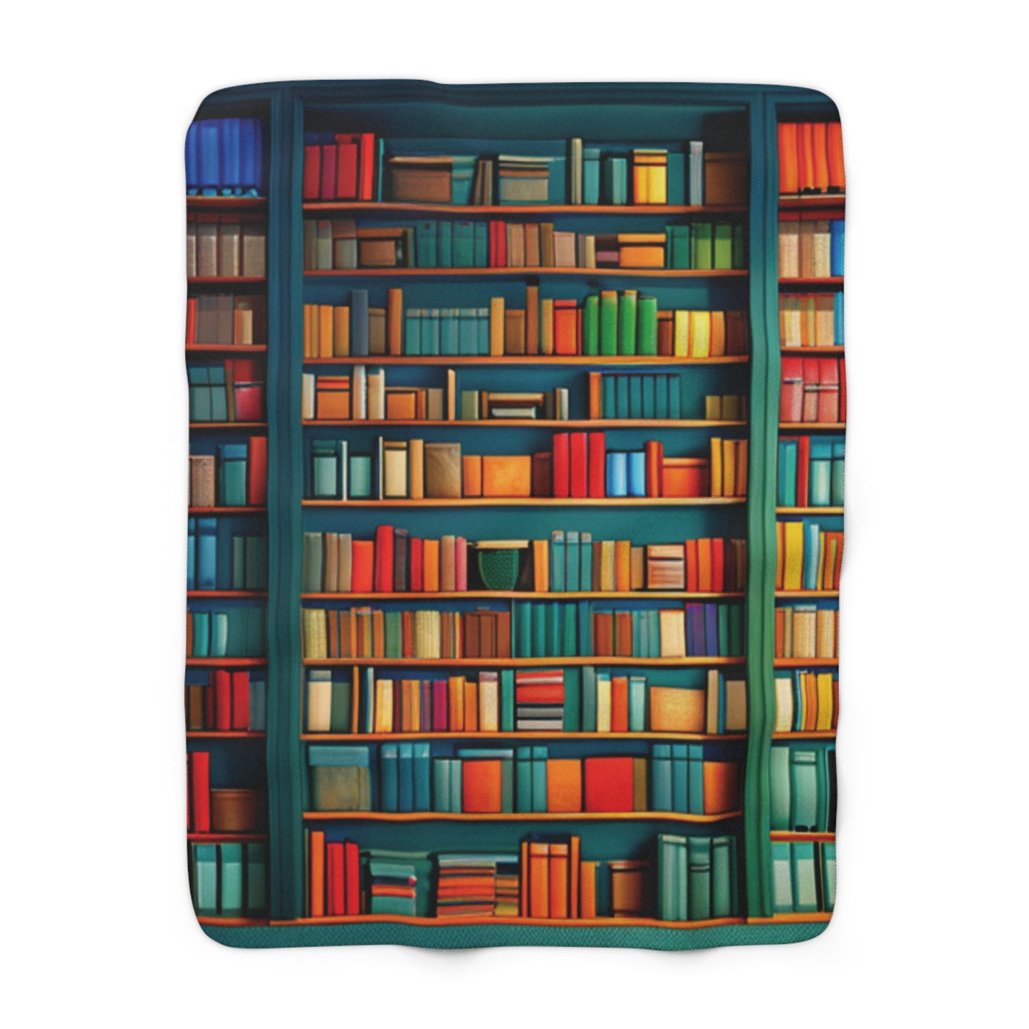 Bookish Sherpa Fleece Blanket Bookshelf