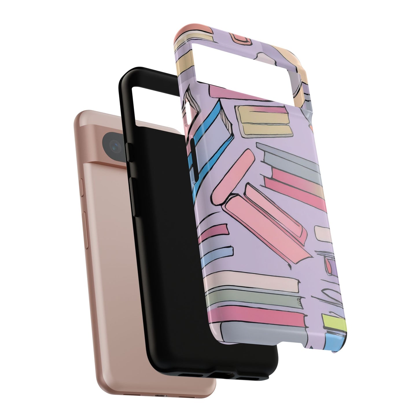 Books Pattern Tough Cases for Most Phone Types