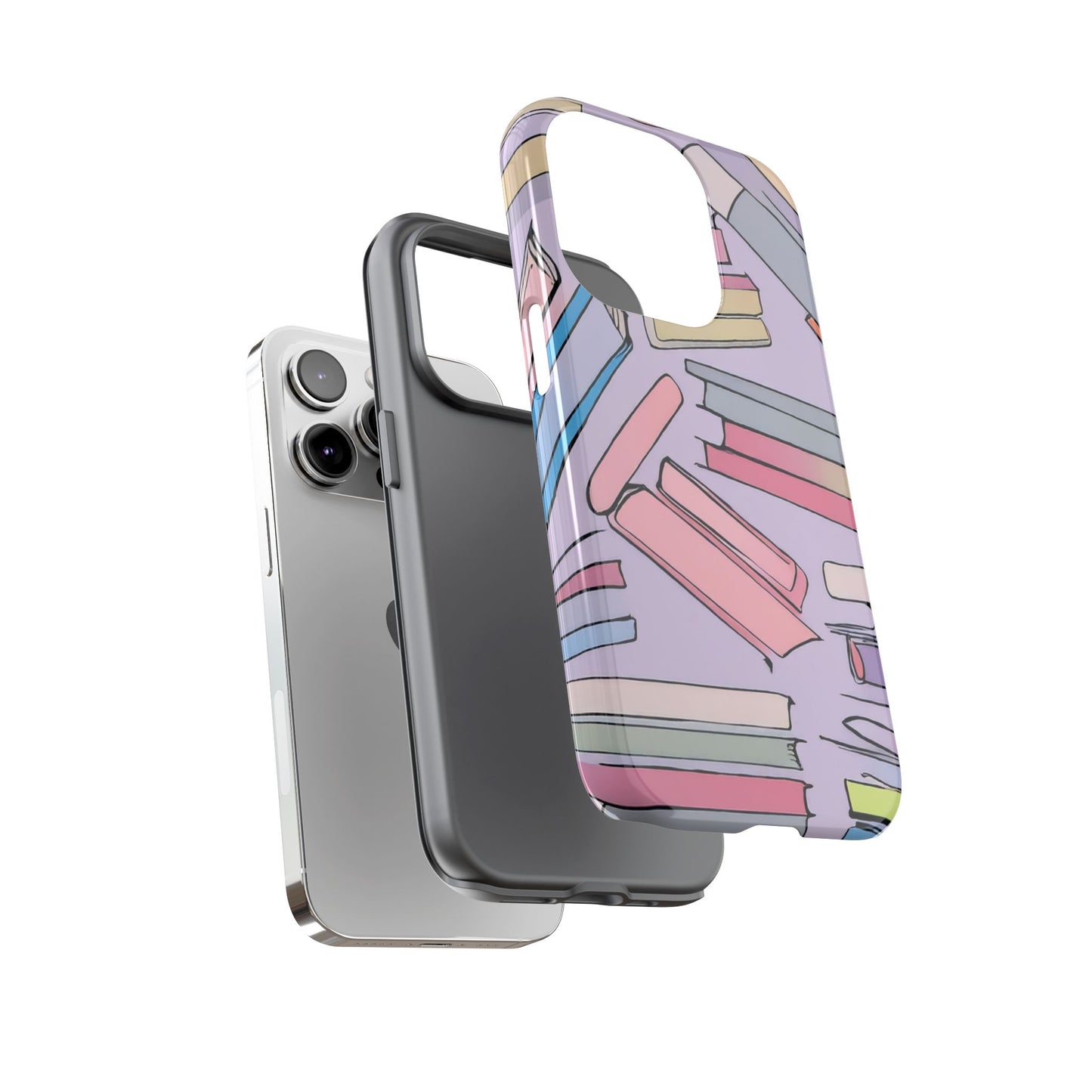 Books Pattern Tough Cases for Most Phone Types