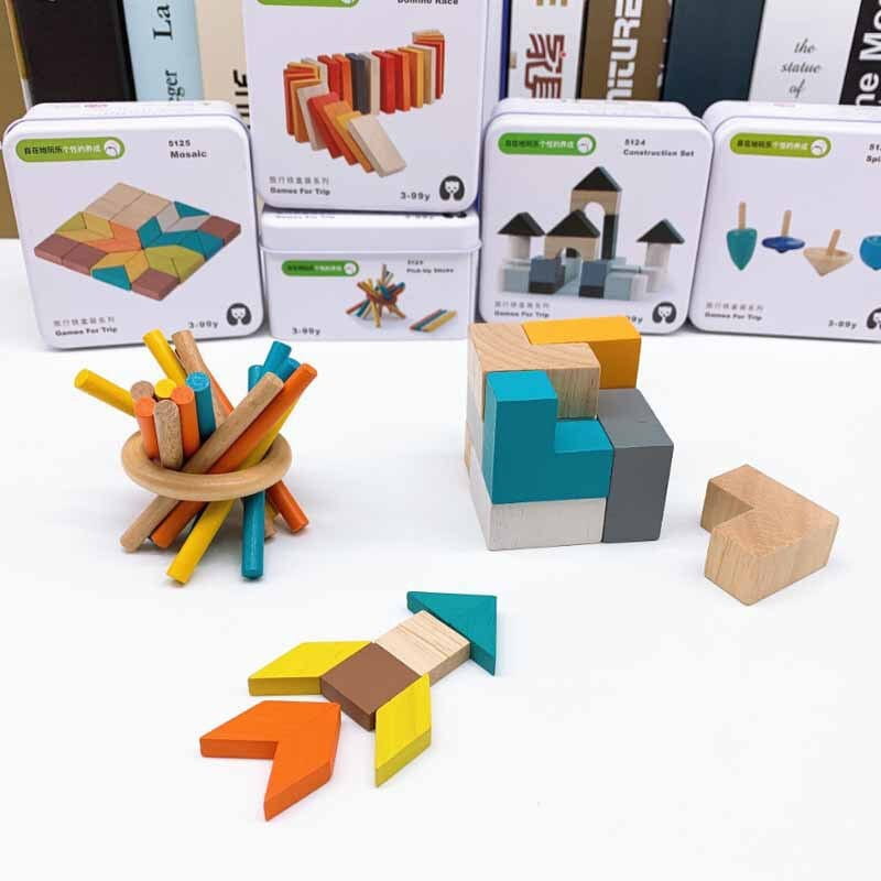 Wooden Puzzle Building Blocks