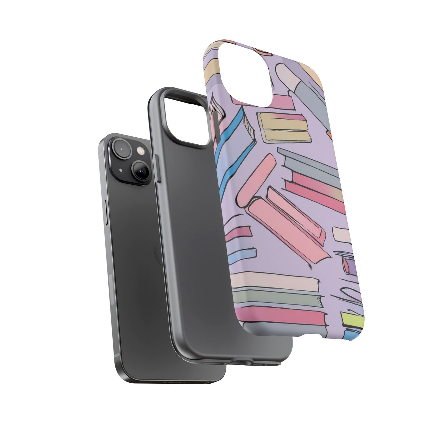 Books Pattern Tough Cases for Most Phone Types