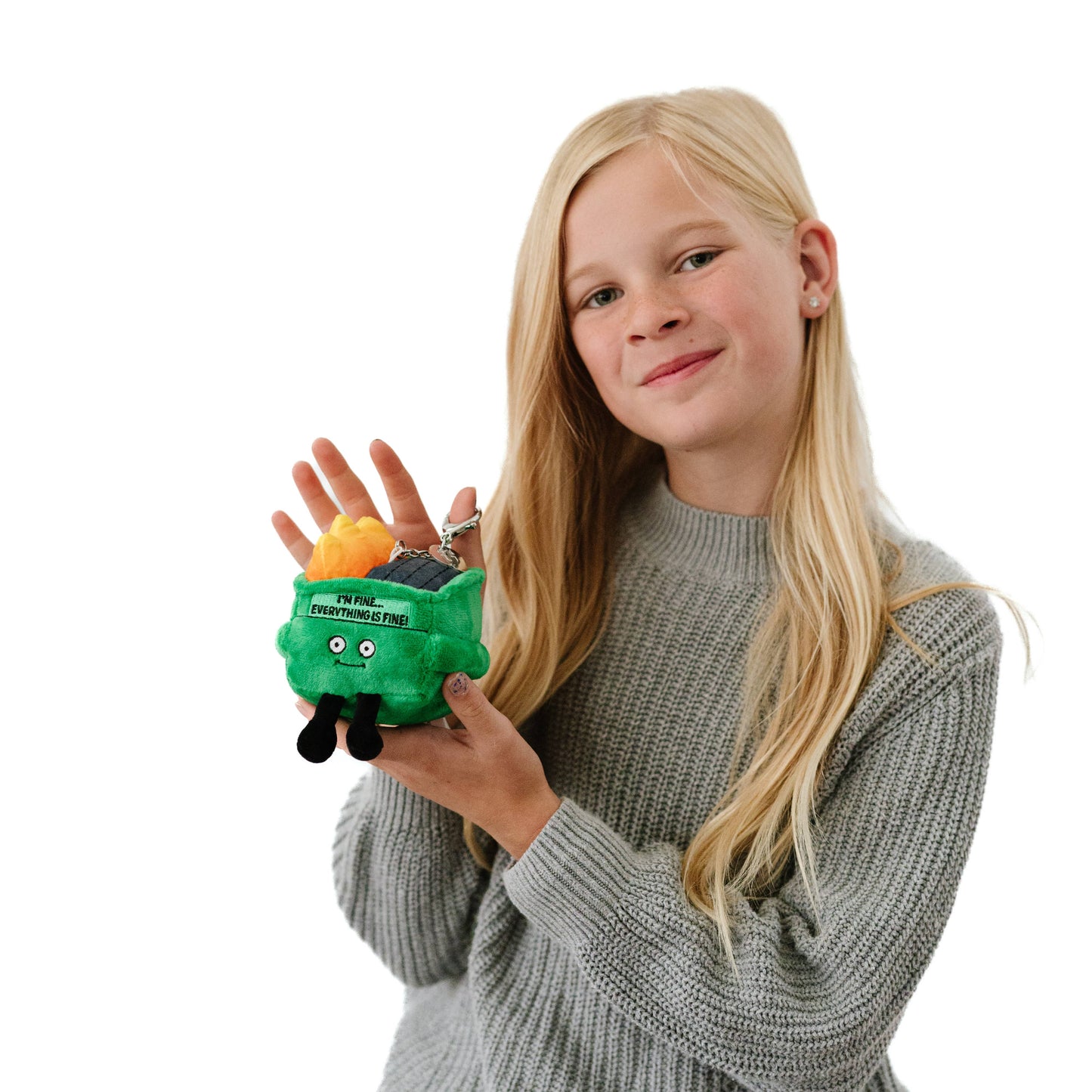 Dumpster Fire Plush Bag Charm  Soft Cuddly Toy Funny Cute