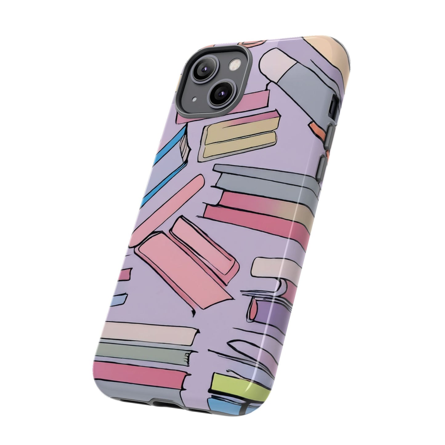 Books Pattern Tough Cases for Most Phone Types